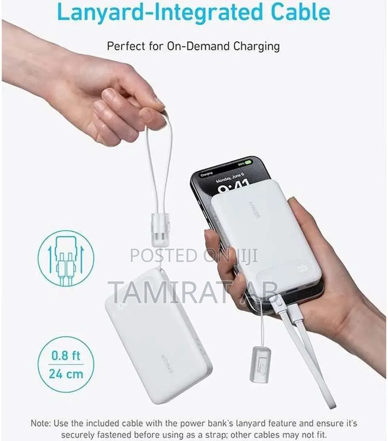 Anker 10000mah Capacity Power Bank With 22.5w Fast Charging - (White )