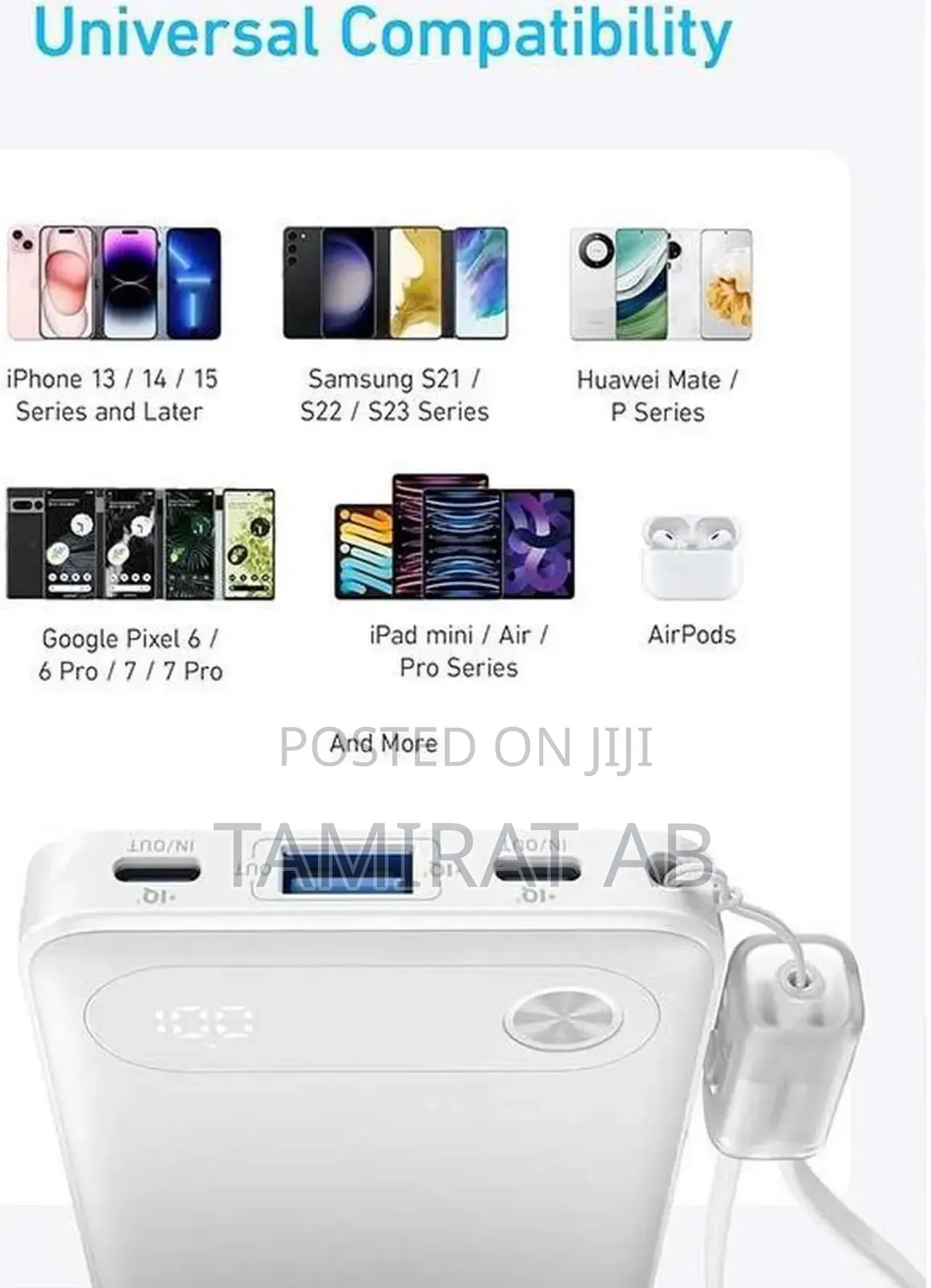 Anker 10000mah Capacity Power Bank With 22.5w Fast Charging - (White )
