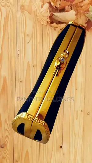 Elegant Gold Clutch Purse With Chain Strap Saar Signature