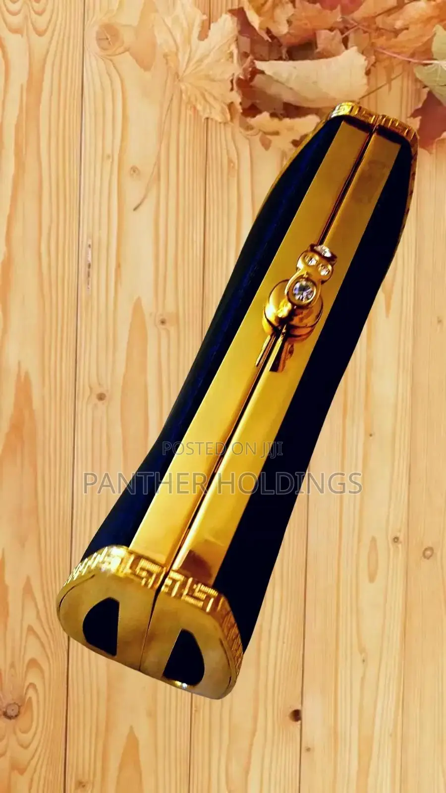 Elegant Gold Clutch Purse With Chain Strap Saar Signature
