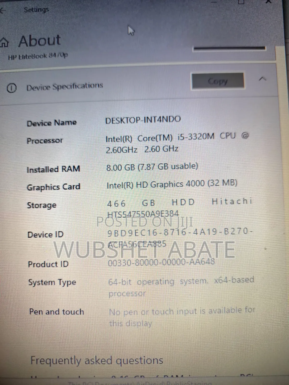 Laptop HP EliteBook 8470P 8GB Intel Core i5 HDD 512GB