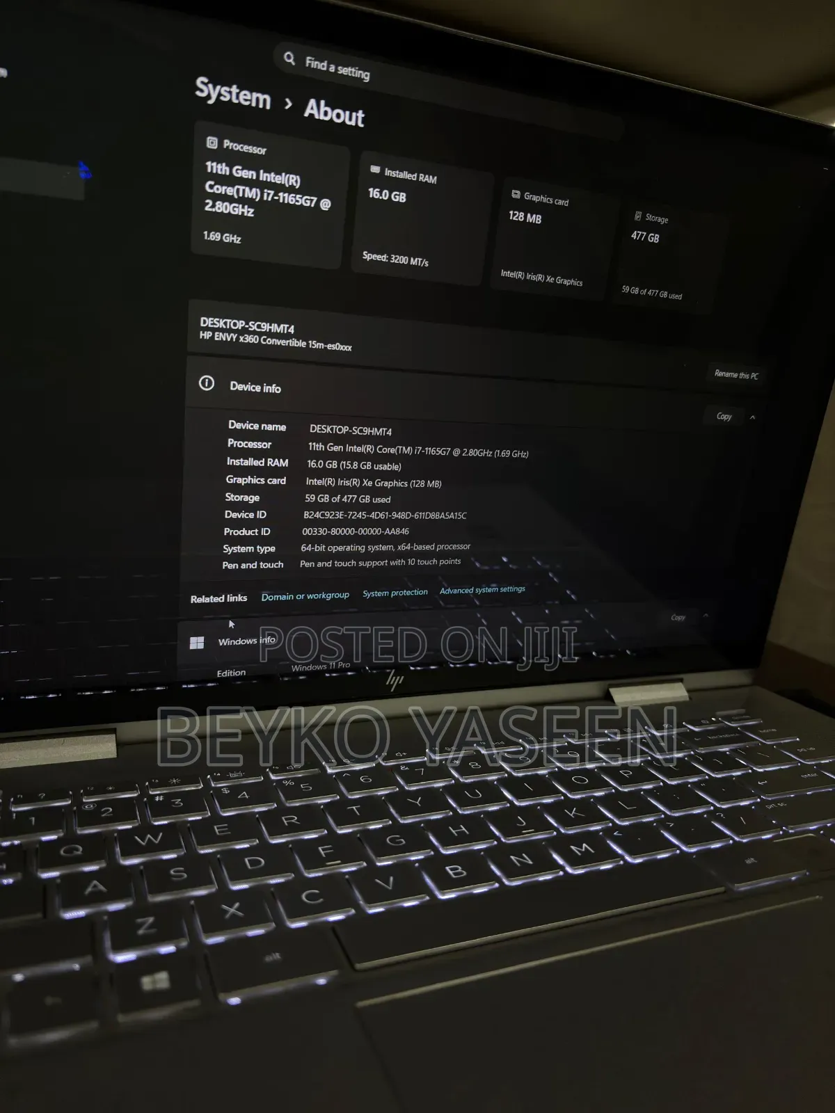 Laptop HP Envy x360 Convertible 15 es2xx 16GB Intel Core i7 SSD 500GB