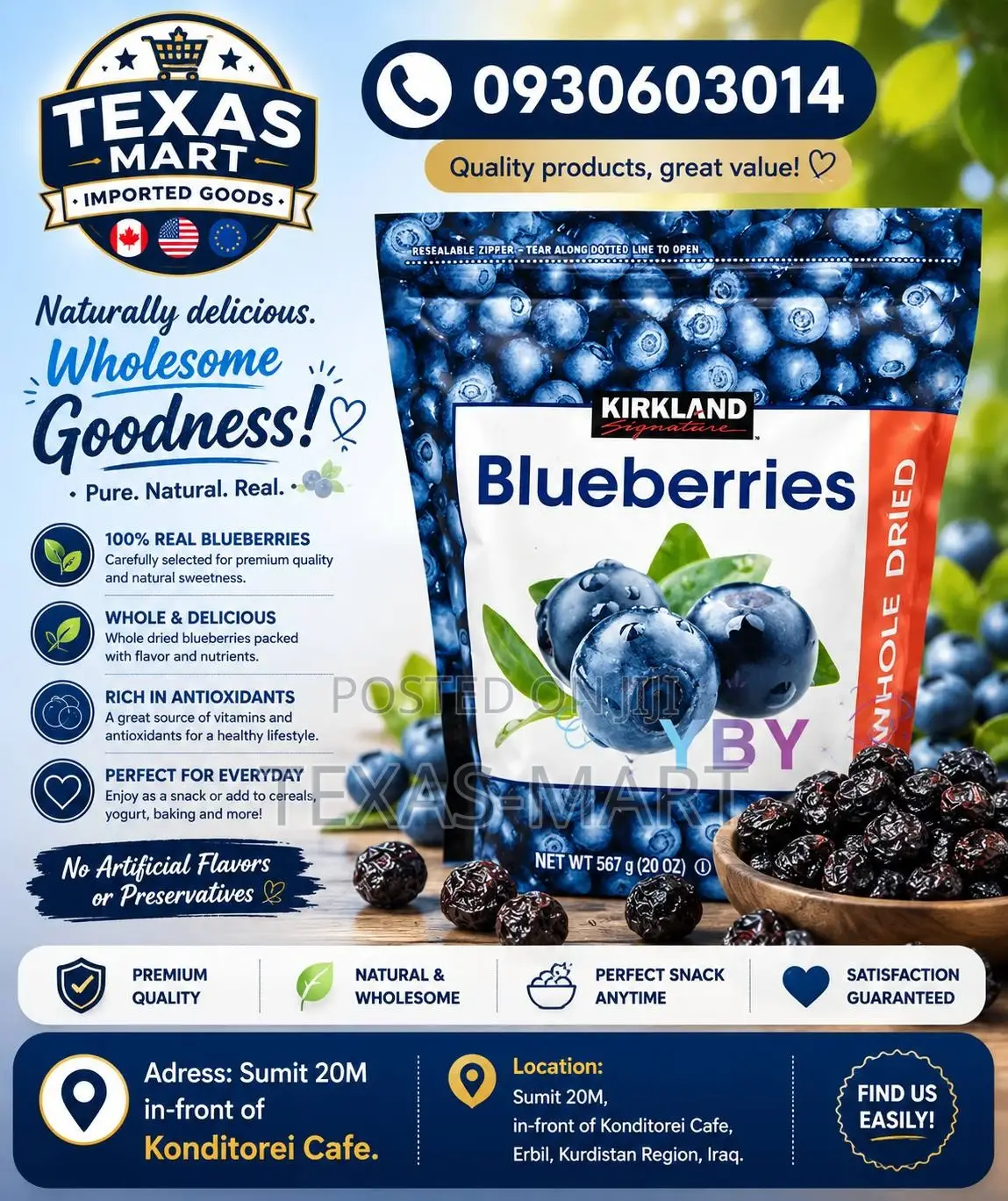Kirkland Signature Whole Dried Blueberries
