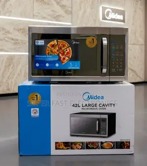 Midea Microwave 42l Large Cavity Oven (Stainless Steel) Model Em142a