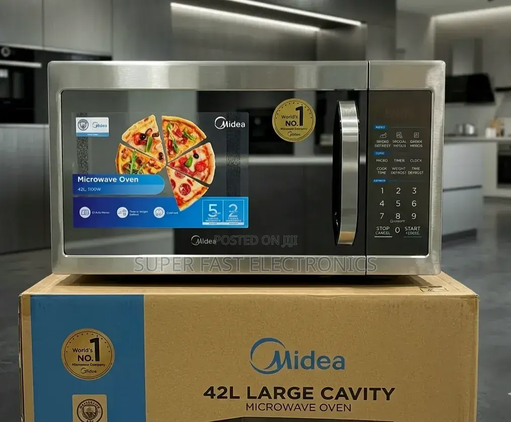 Midea Microwave 42l Large Cavity Oven (Stainless Steel) Model Em142a