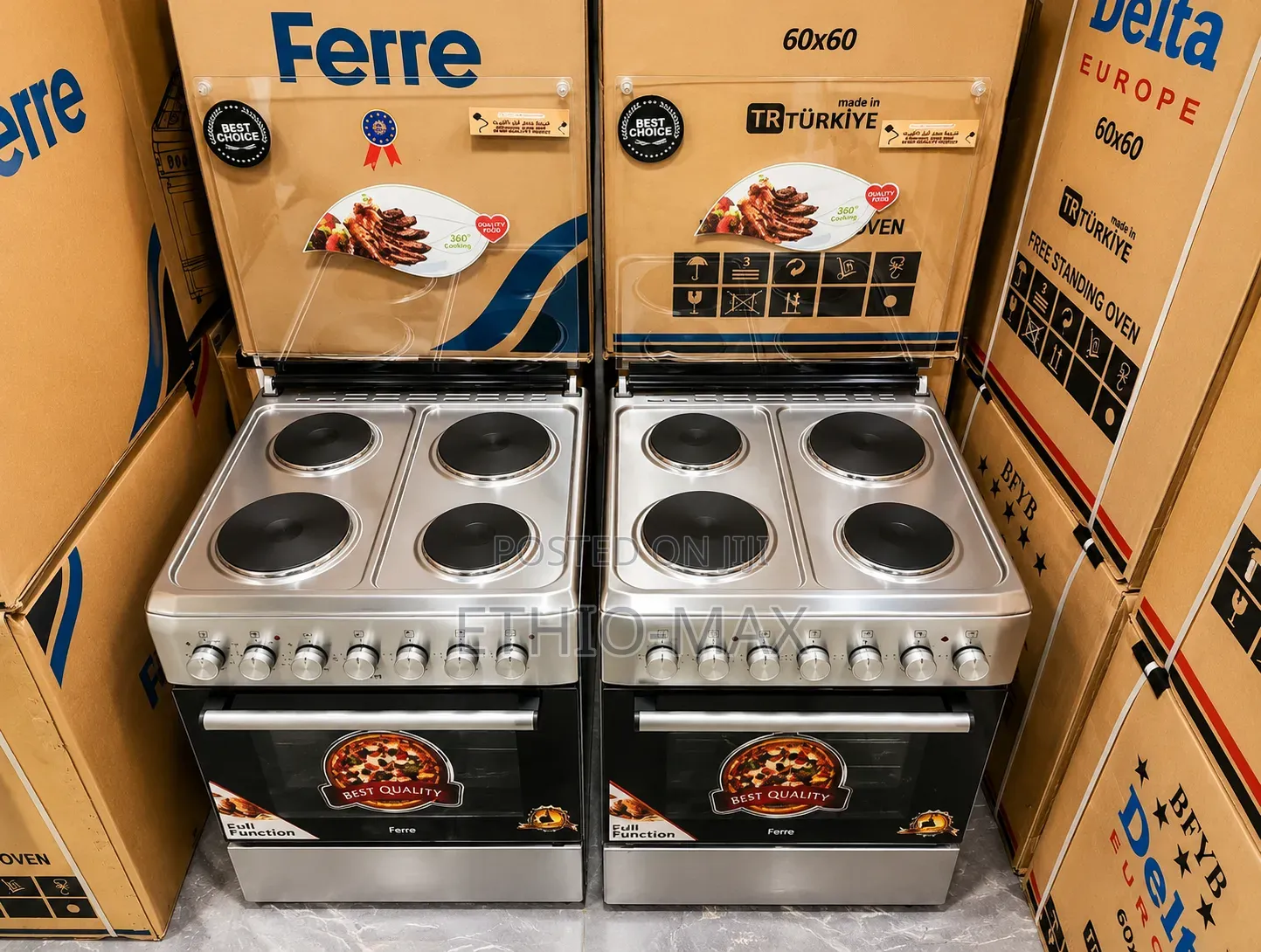 Lux Oven 60×60 – 4 Electric Full Function | 3 Year Warranty Stainless