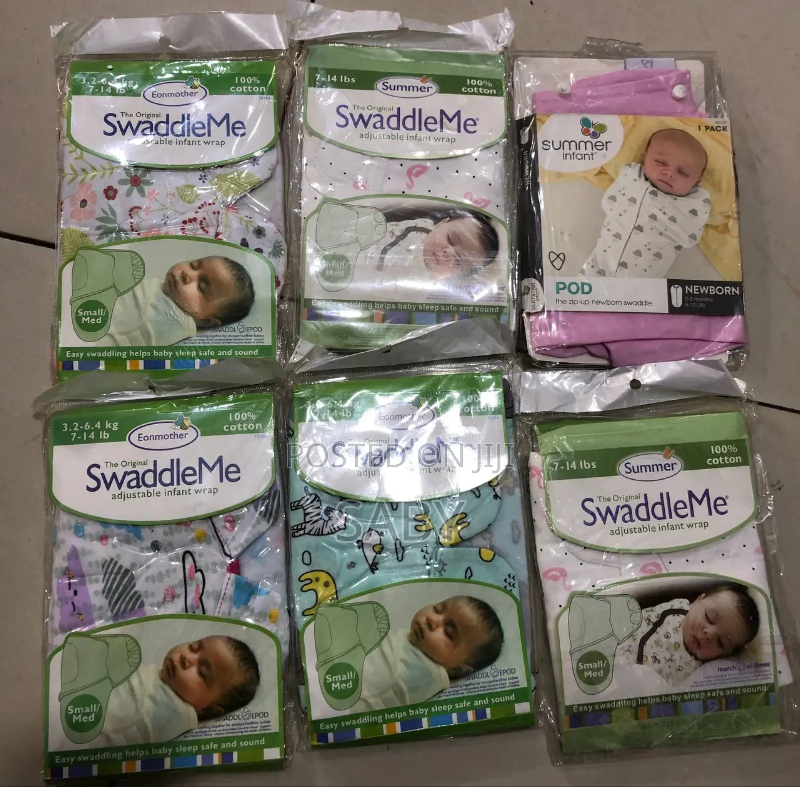 Summer Infant Swaddleme Adjustable Infant Wrap in 100% Cotton