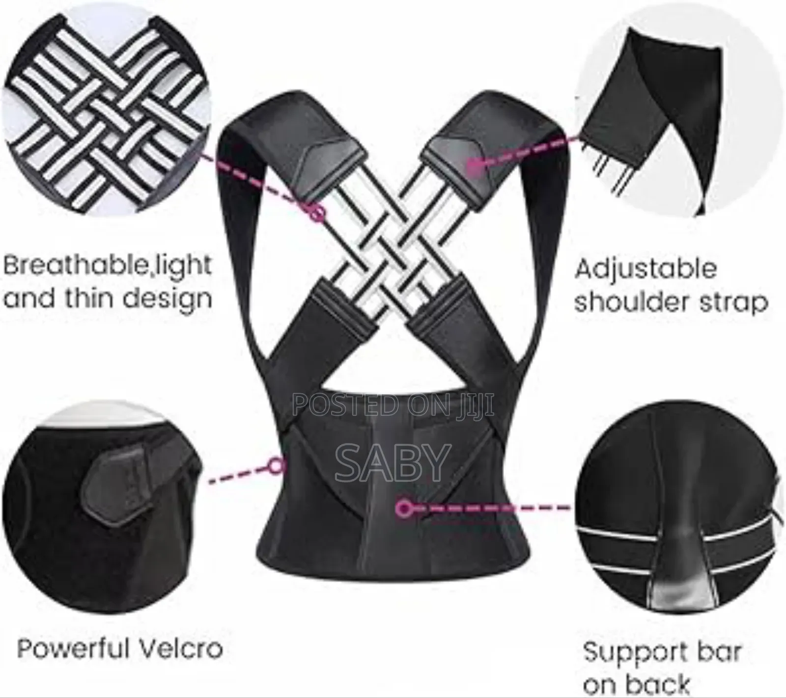 Black Holyones Brand Posture Corrector Back Brace. [1, 2]
