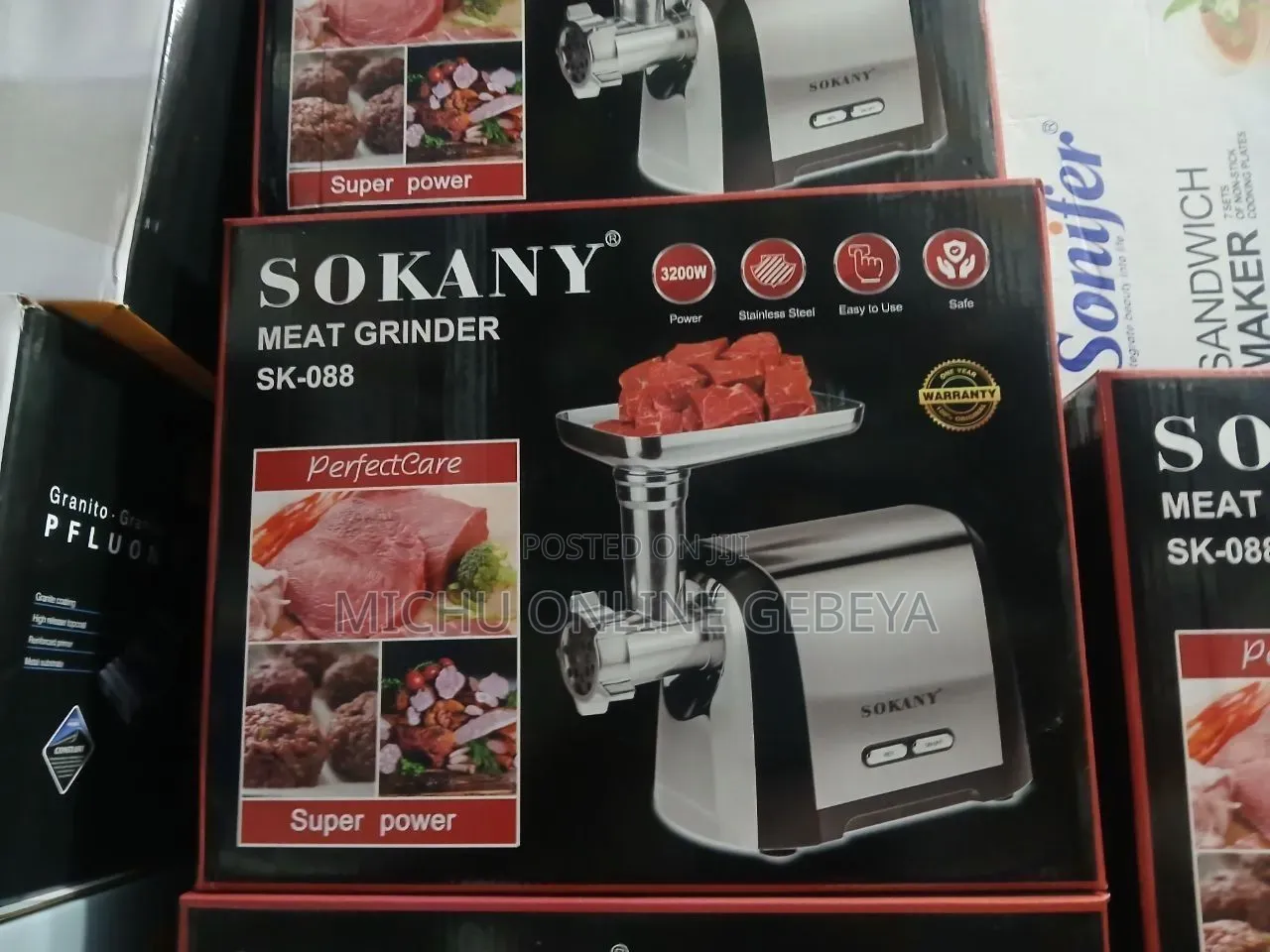 High Quality 3200w ጉልበት ያለው Sokany Meat Grinder/Free Delivery