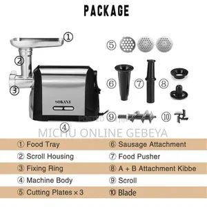 High Quality 3200w ጉልበት ያለው Sokany Meat Grinder/Free Delivery