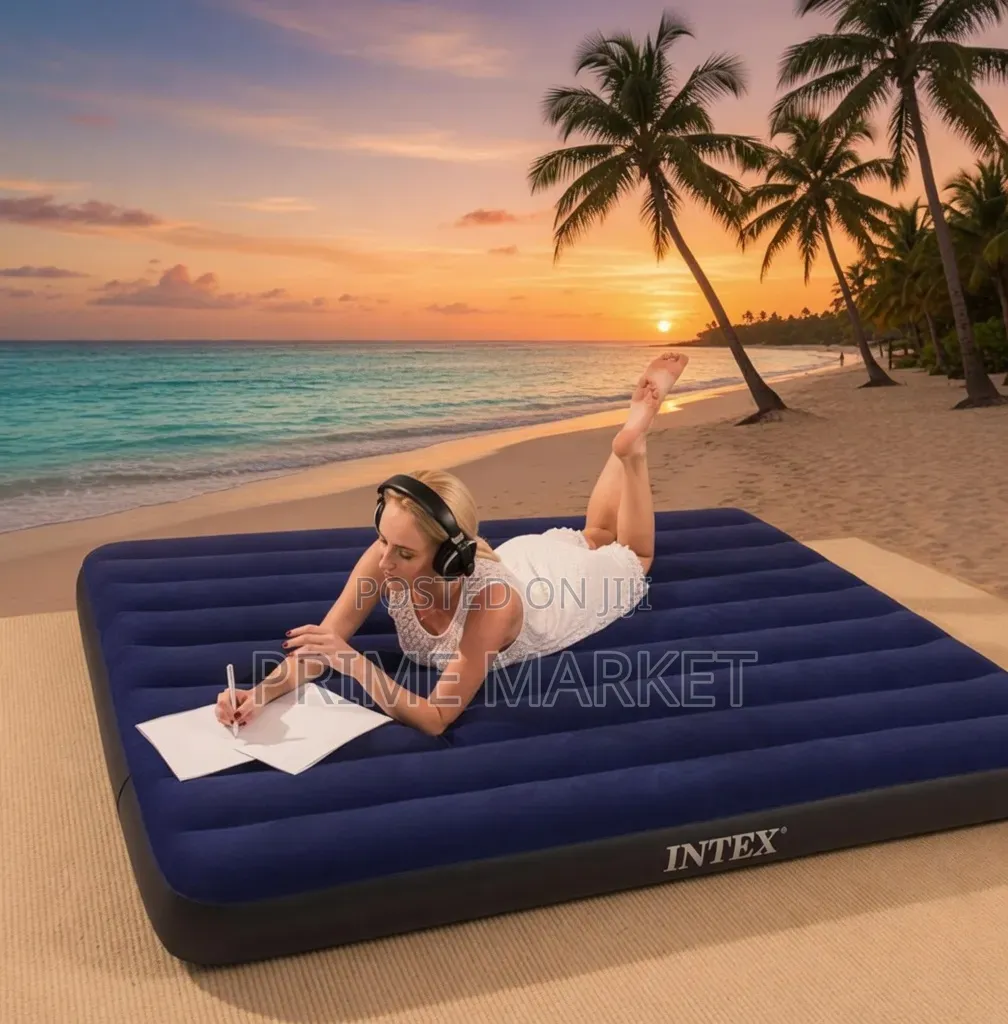 Intex በአየር የሚሞላ ፍራሽ [137×191×25 ሴ.ሜ ] + ከመንፊያው ጋር