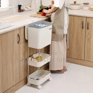 Non-bending Garbage Bin Storage Rack