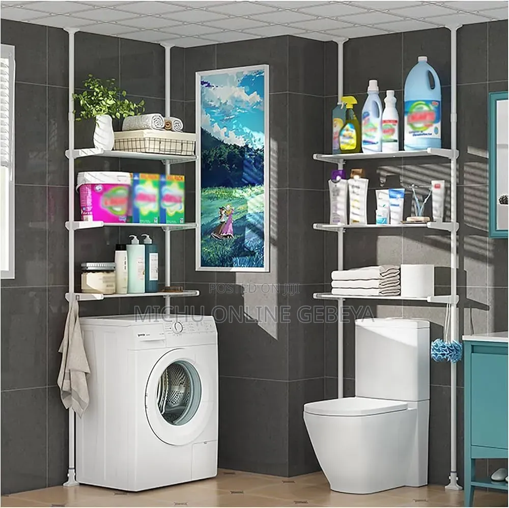 አንደኛው Over Toilet And Laundry Machine Storage Rack