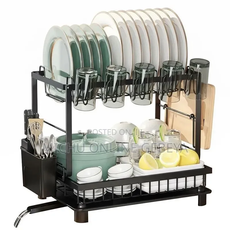 2-Tier Stainless Steel Dish Drying Rack/Free Delivery