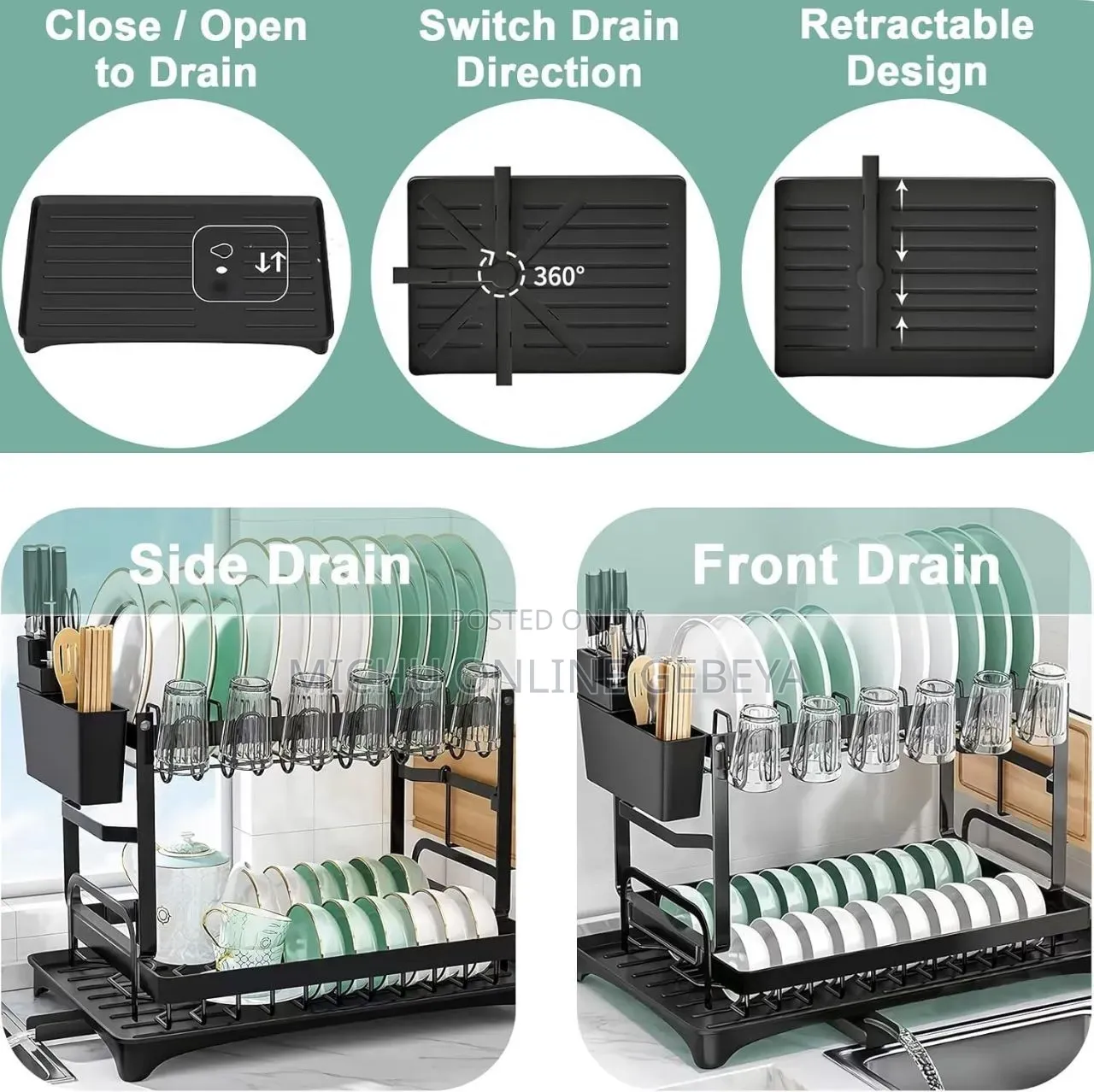 2-Tier Stainless Steel Dish Drying Rack/Free Delivery