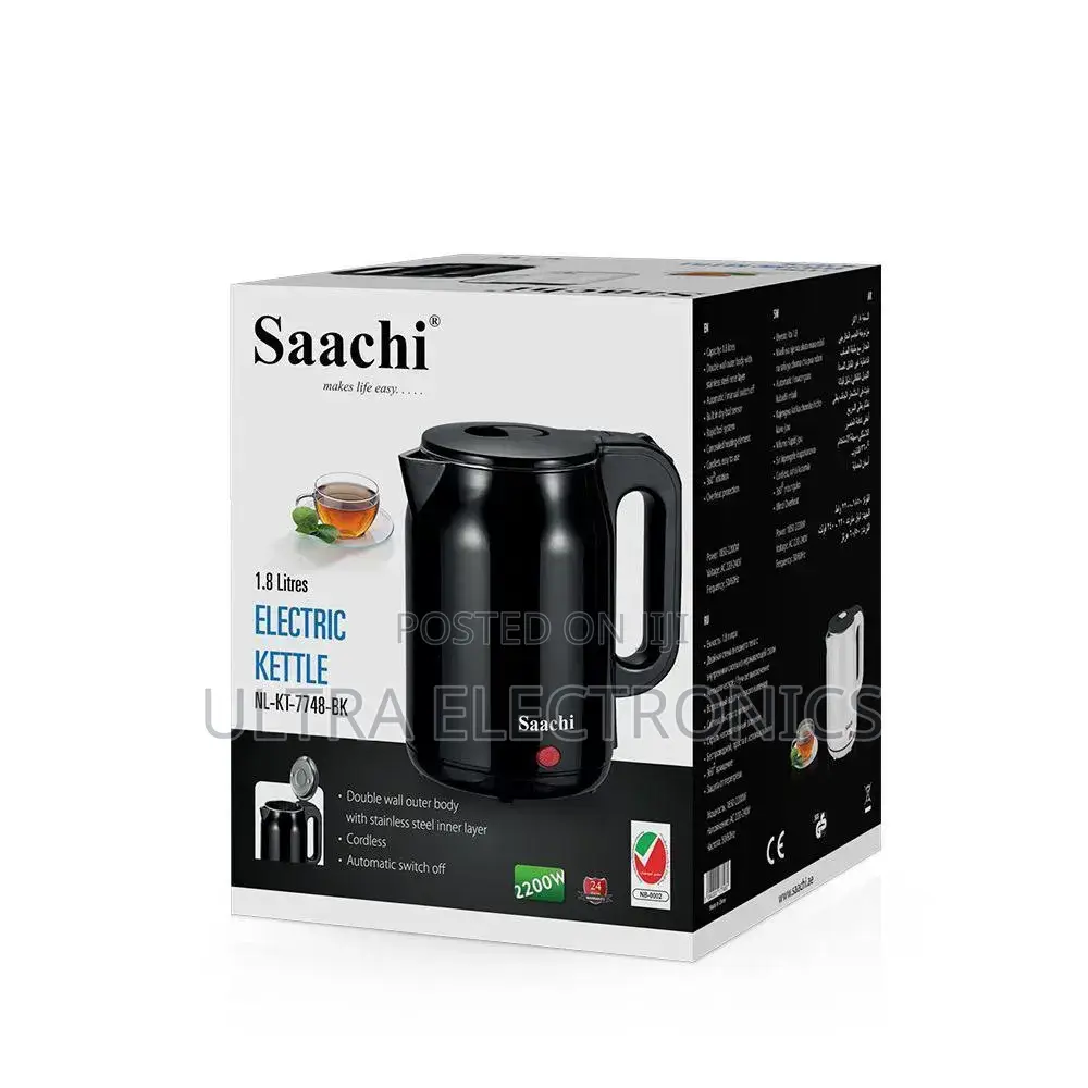 Saachi Electric Kettle With a Stainless Steel Interior and 360-Degree