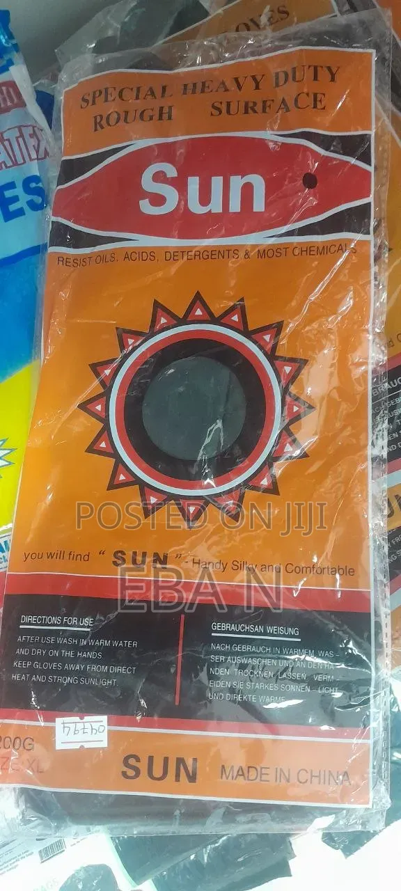 Sun Black Rubber Gloves, Available In