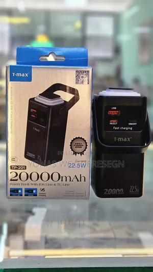 T-Max 20000mah Fast Charging Power Bank – Portable Battery Charger