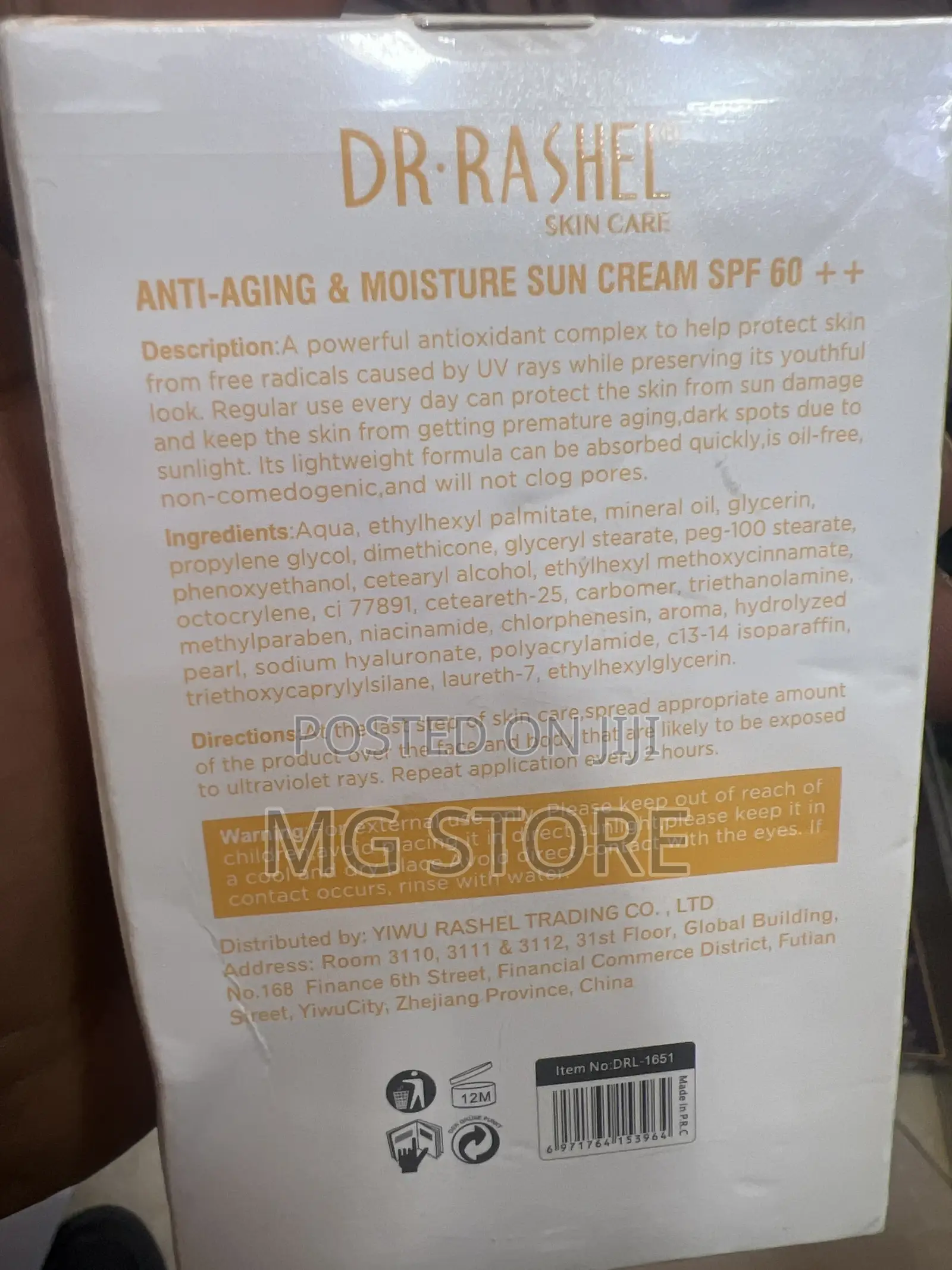 Orginal Dr.Rashel Skin Care Moisture Sun Cream Spf60