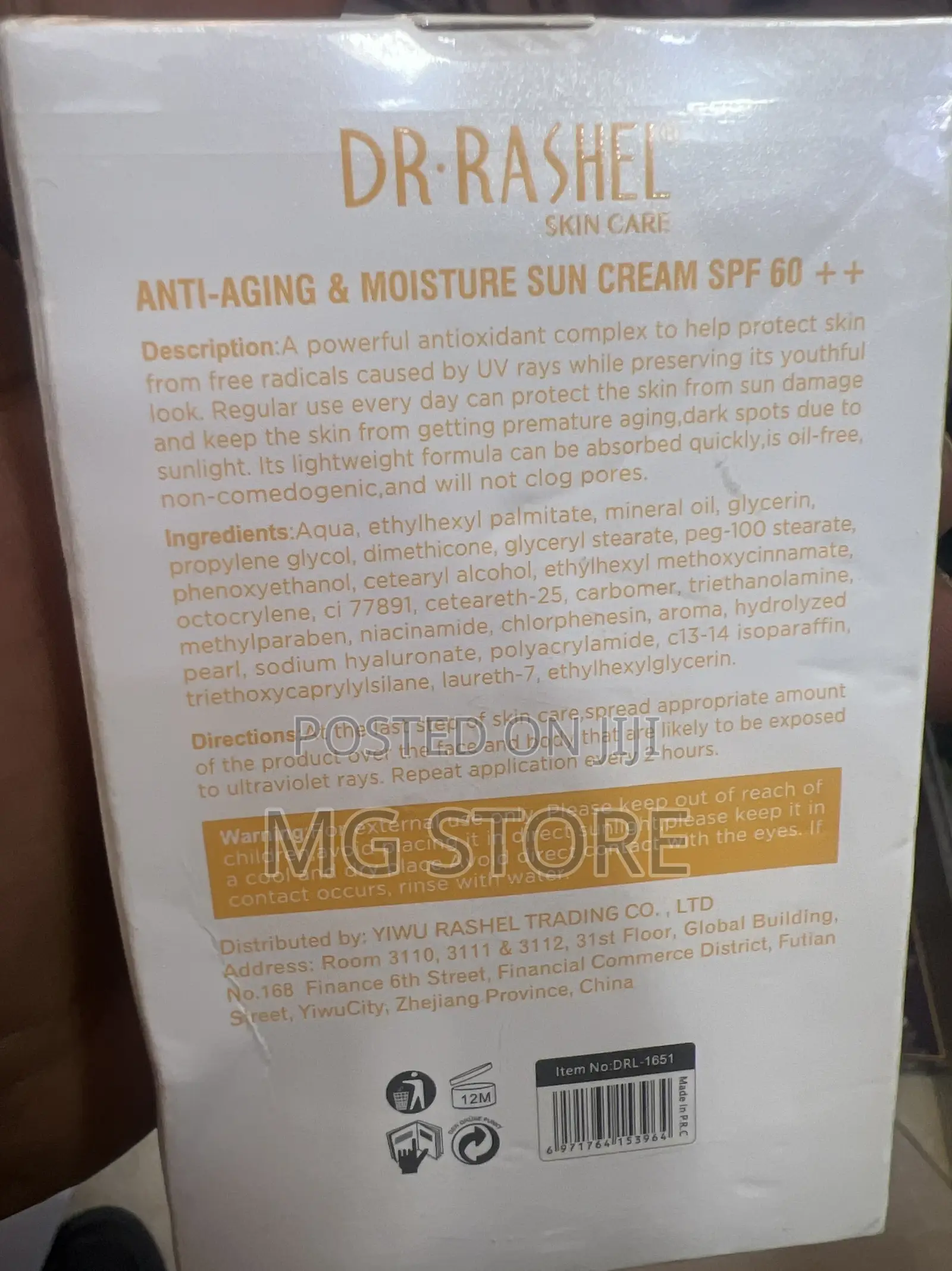 Orginal Dr.Rashel Skin Care Moisture Sun Cream Spf60