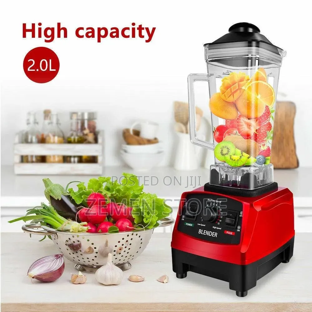 2l Commercial High-Power Blender - ጠንካራ የጁስ እና የጥራጥሬ መፍጫ (Unbreakable)