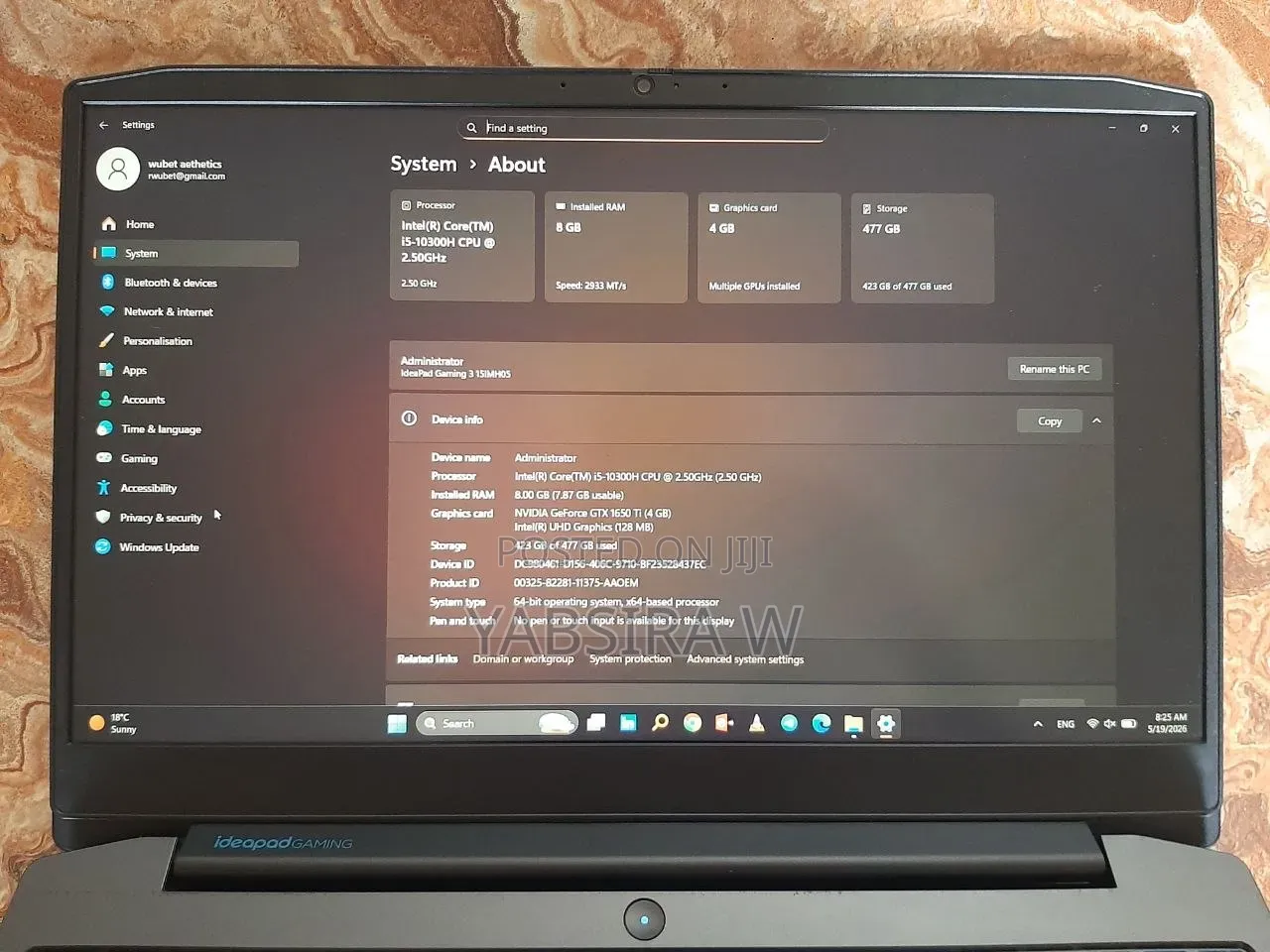 New Laptop Lenovo Ideapad Gaming 3 8GB Intel Core i5 HDD 500GB