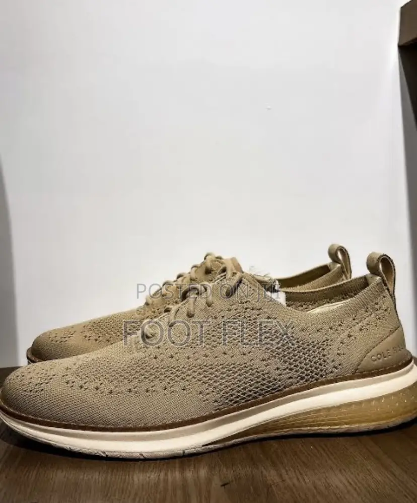 Cole Haan Grandpro Knit Lace Up Sneakers - Taupe/Beige