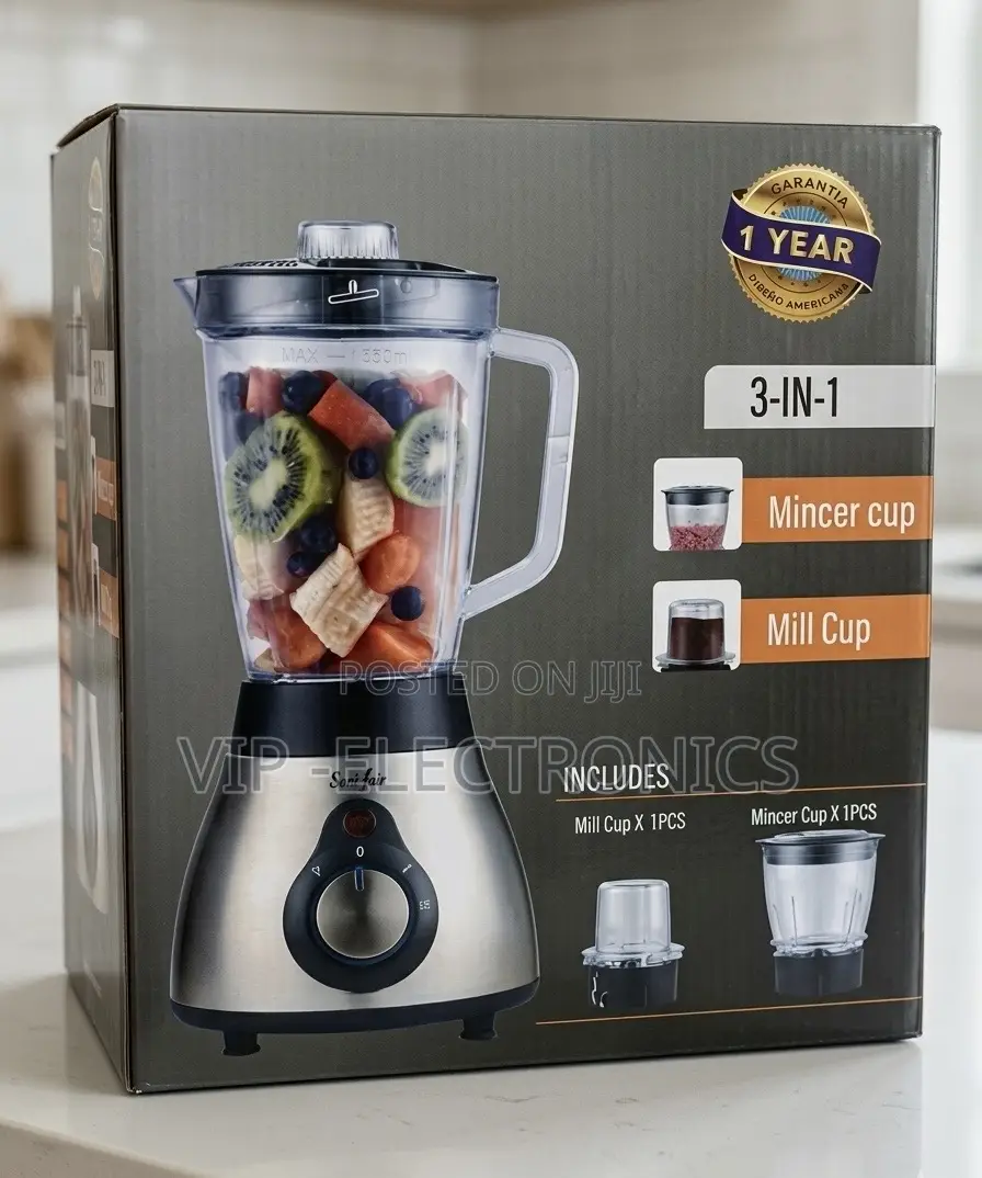 Soni-Fair Blender 3-in-1 Deluxe Stainless Steel Blender – 600w