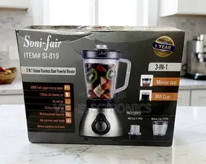 Soni-Fair Blender 3-in-1 Deluxe Stainless Steel Blender – 600w