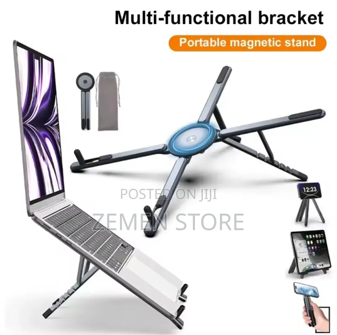ምርጥ የላፕቶፕ እና ስልክ መያዣ - Multi-Functional Magnetic Laptop Phone Stand