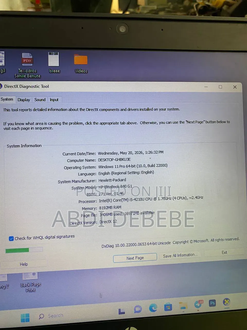 Laptop HP EliteBook 840 8GB Intel Core i5 HDD 1T