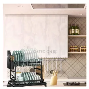 Large Capacity 2-tier Dish Drainer – Plates, Bowls Utensils