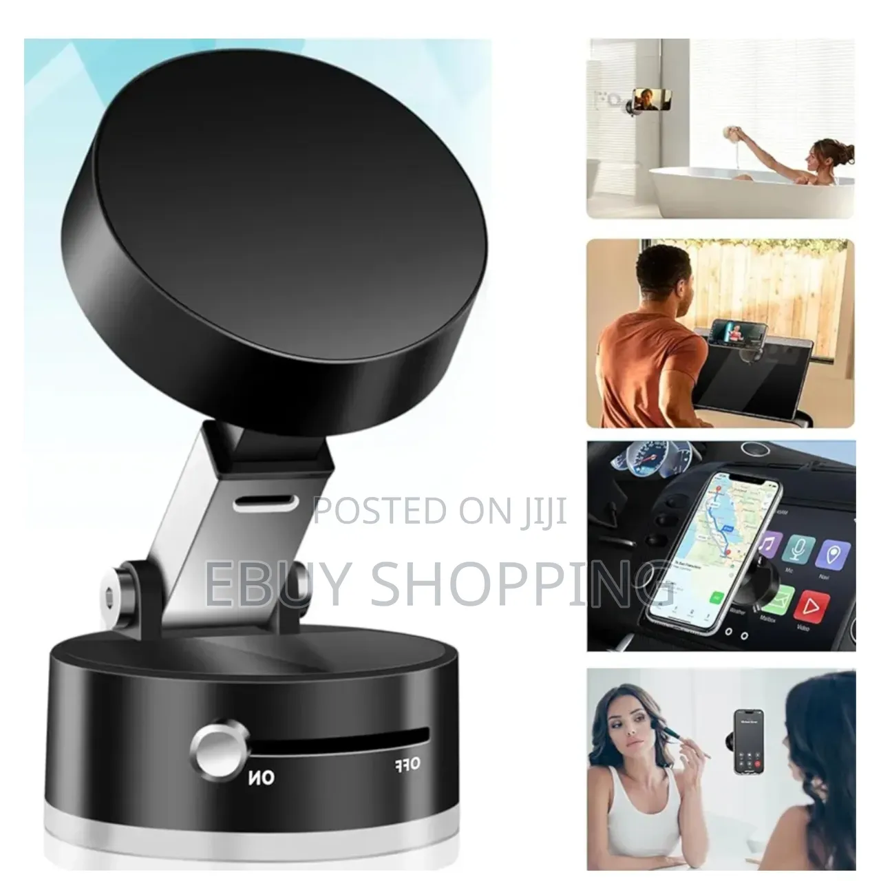 Ergonomic Car Suction Cup Holder With One-touch Adjustable Arm