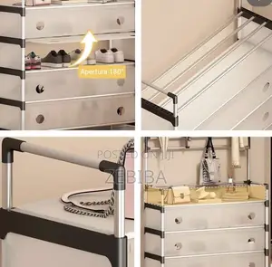 Storage Rack የጫማ መደርደሪያን እና ቦርሳ አነስ ያሉ ልብሶች 3-በ1 ማከማቻ ነው::