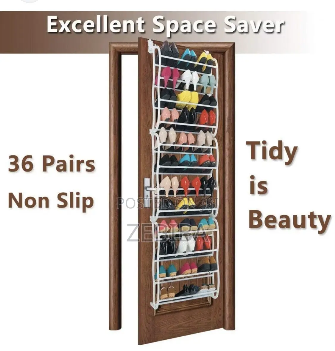 Over the Door Shoe Rack በር ላይ ተደርጎ ባለ 36 ጥንድ የጫማ መደርደሪያን