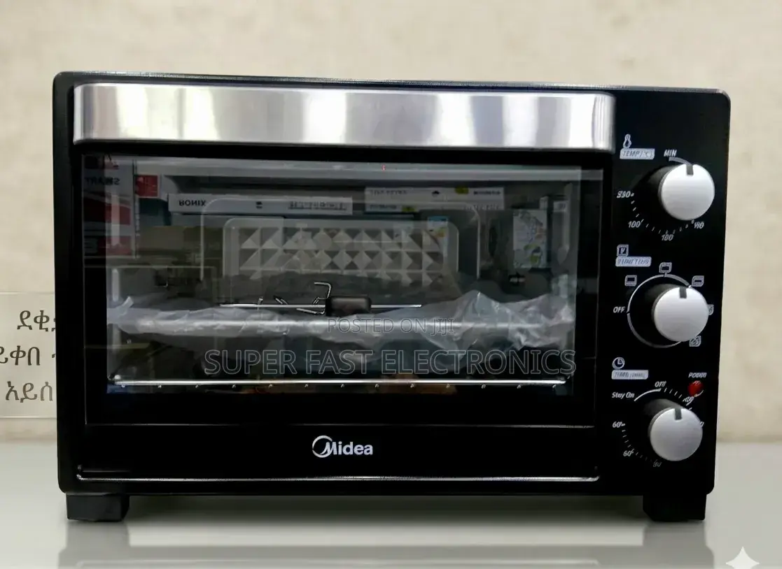 Midea Electric Toaster Oven 32liter Featuring a Black Stainless Steel