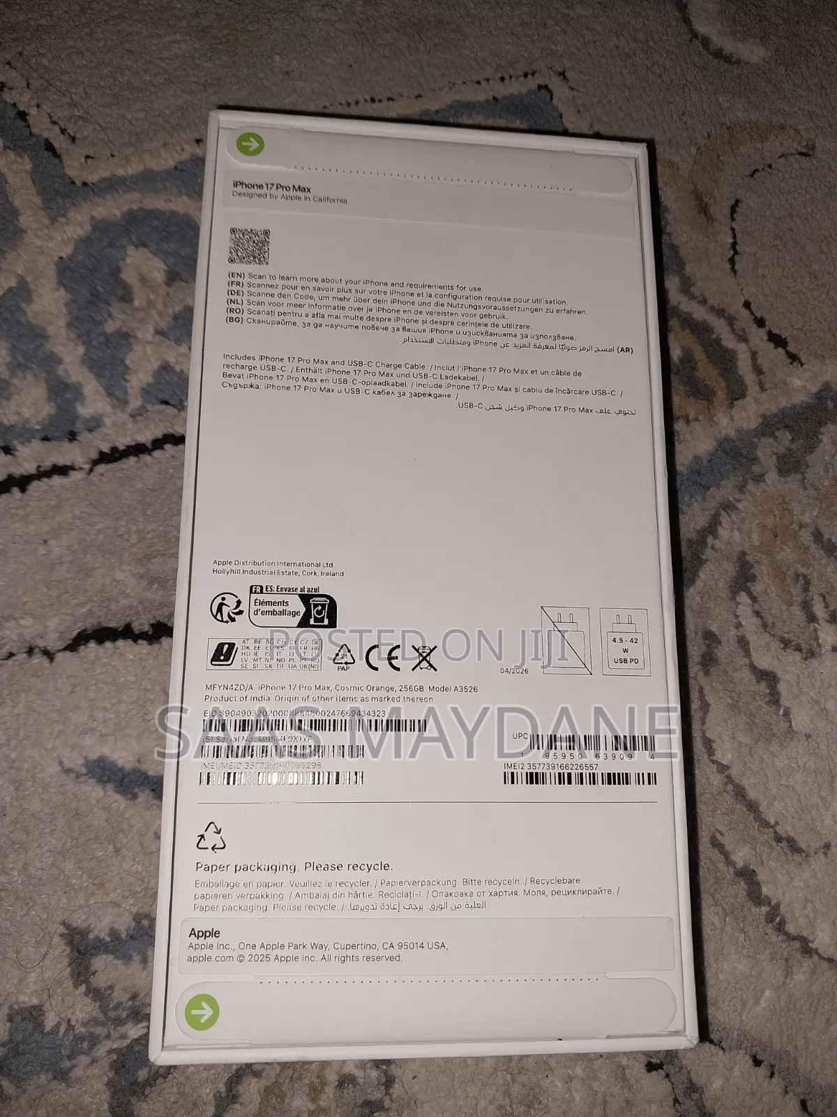 New Apple iPhone 17 Pro Max 256 GB Orange