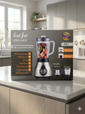 Soni-fair Blender Si-819 3-in-1 Stainless Steel Featuring A 600w