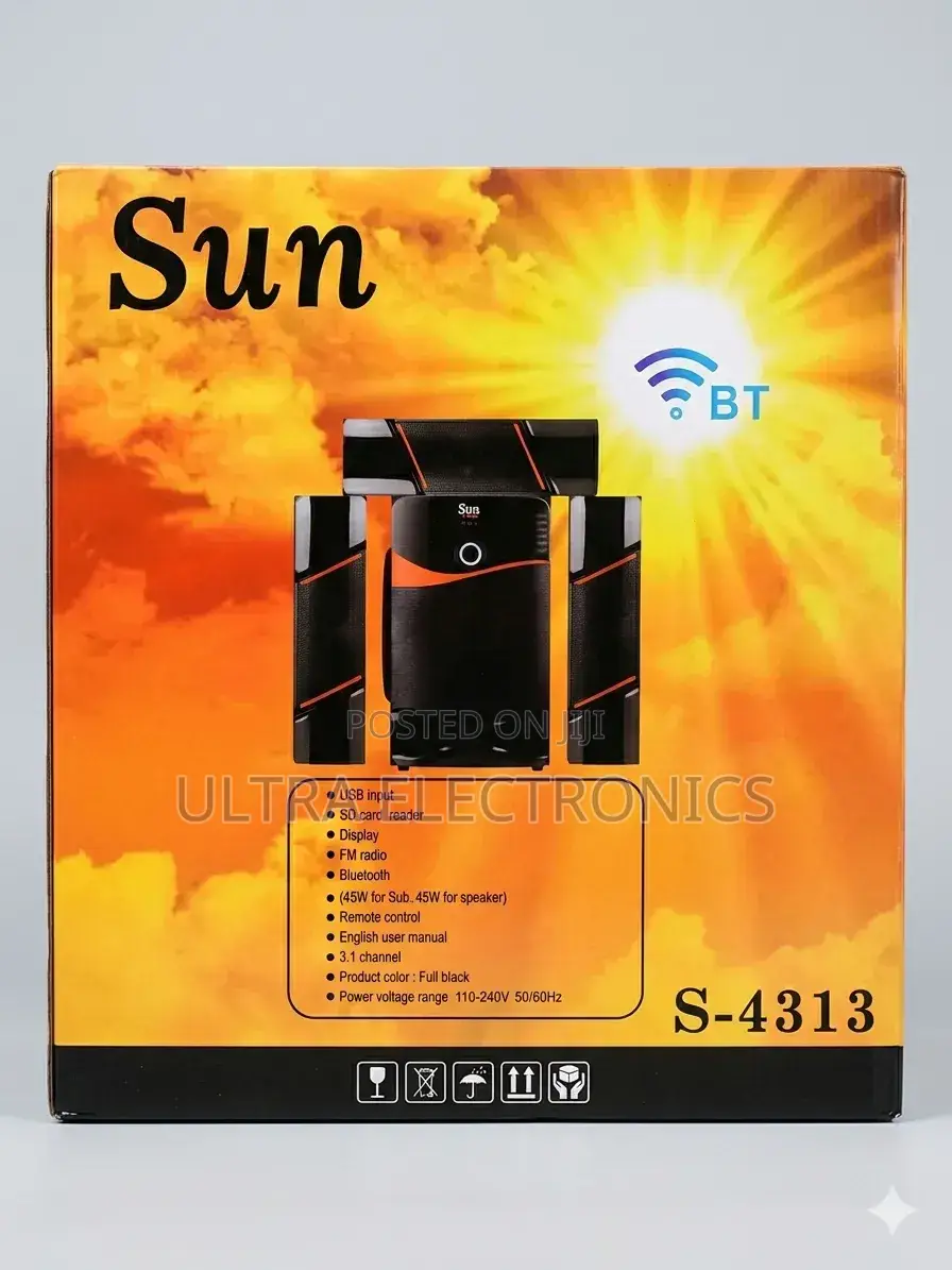 Speaker Sun S-4313 3.1 Channel Multimedia System Featuring Bluetooth