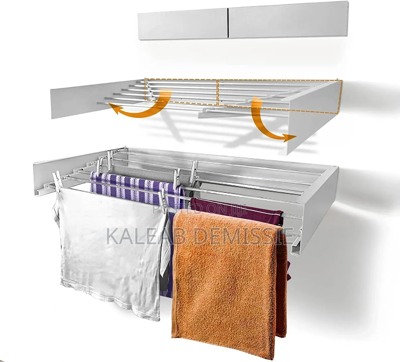 Wall-Mounted, Retractable Clothes Drying Rack
