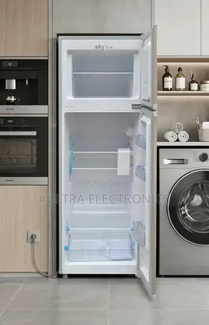 Sky Live 360 Top-Freezer Refrigerator With a Tempered Glass Body.