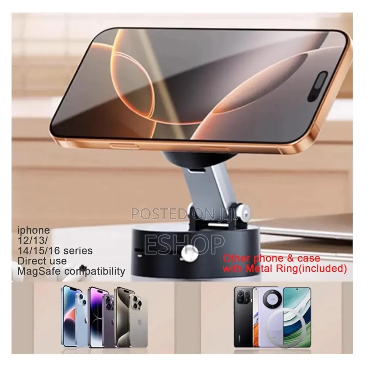 Heavy Duty Vacuum Suction Mount – Holds Phones With Cases