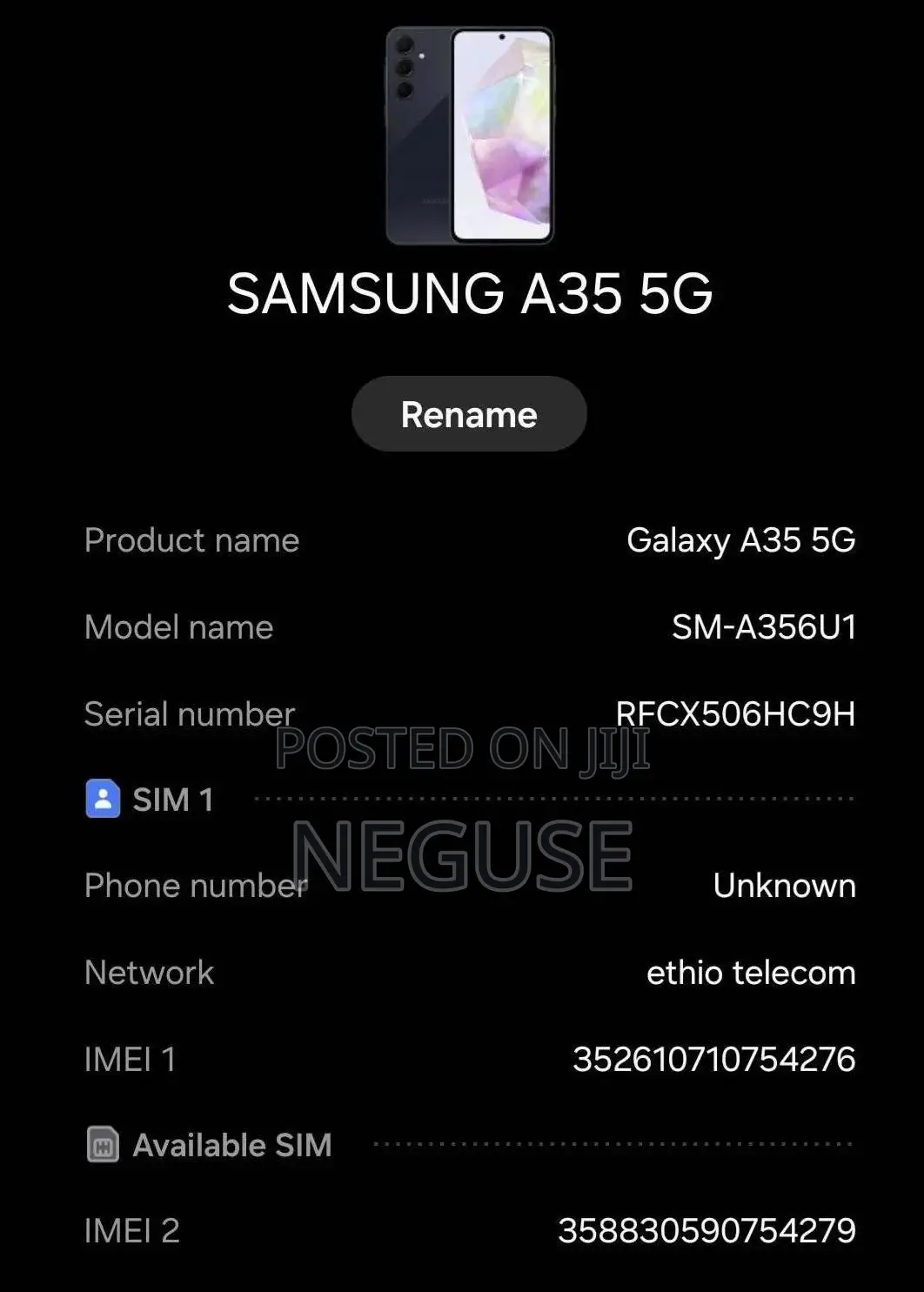 Samsung Galaxy A35 128 GB Black
