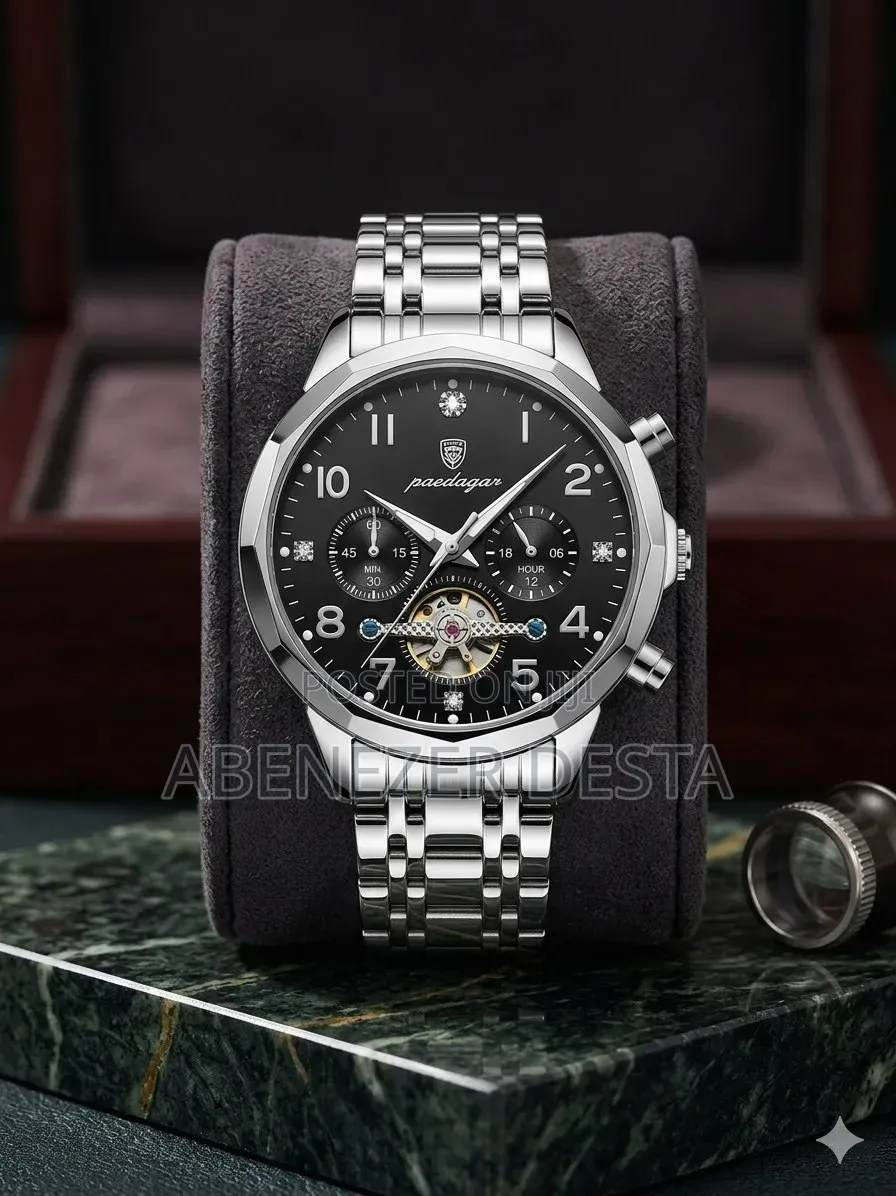 Poedagar 938 Diamond Mirror Stainless Steel Quartz Wristwatch