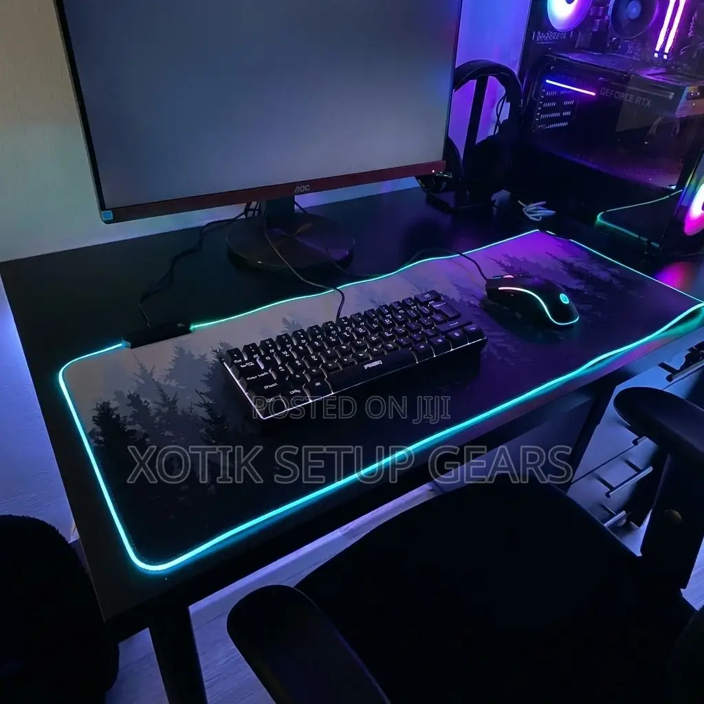 Rgb Grey Forest Themed Mouse Pad - 80 X 30 X 0.5cm 14 Styles Desk Mat