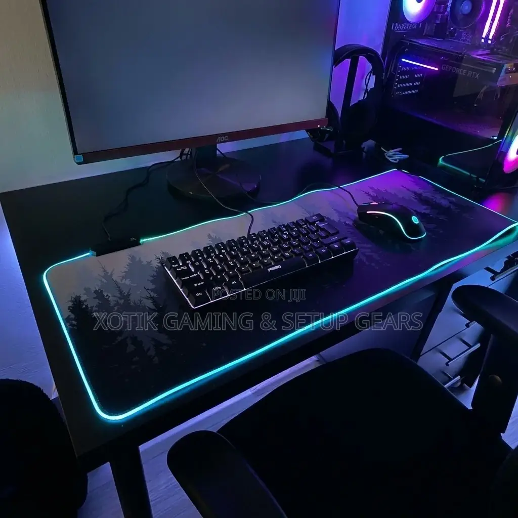 Rgb Grey Forest Themed Mouse Pad - 80 X 30 X 0.5cm 14 Styles Desk Mat
