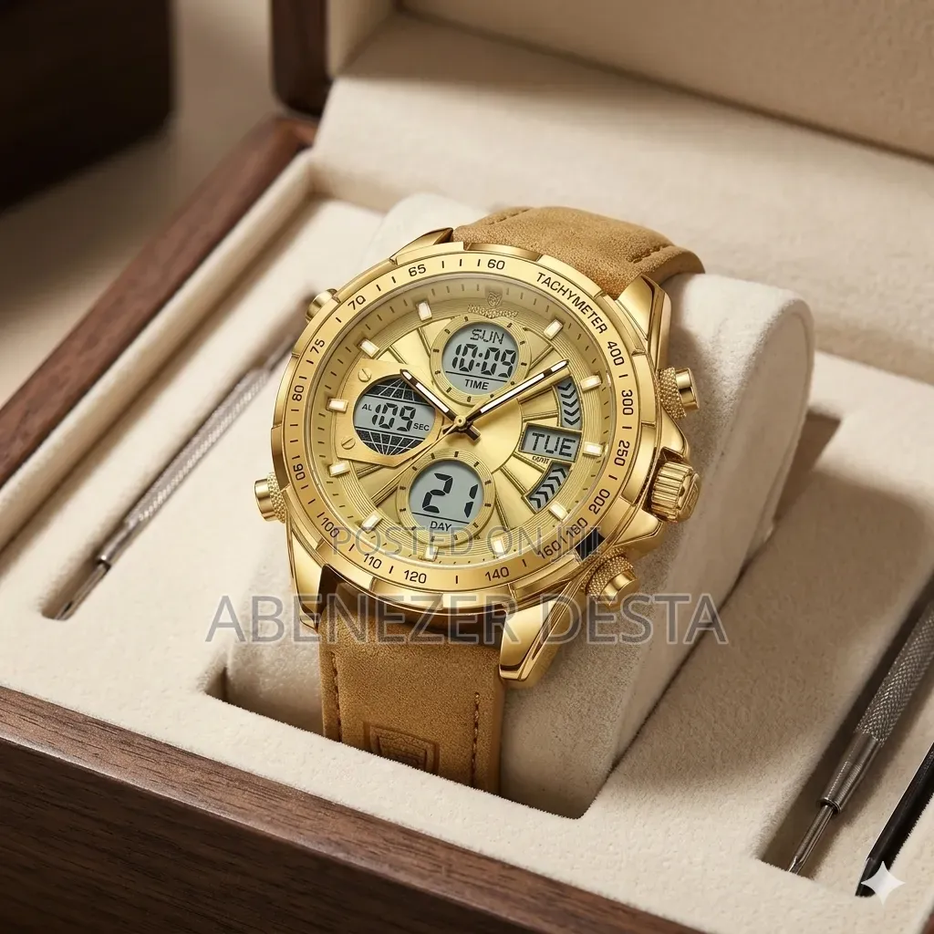 Poedgar Leather Brown Mens Watch Luxury