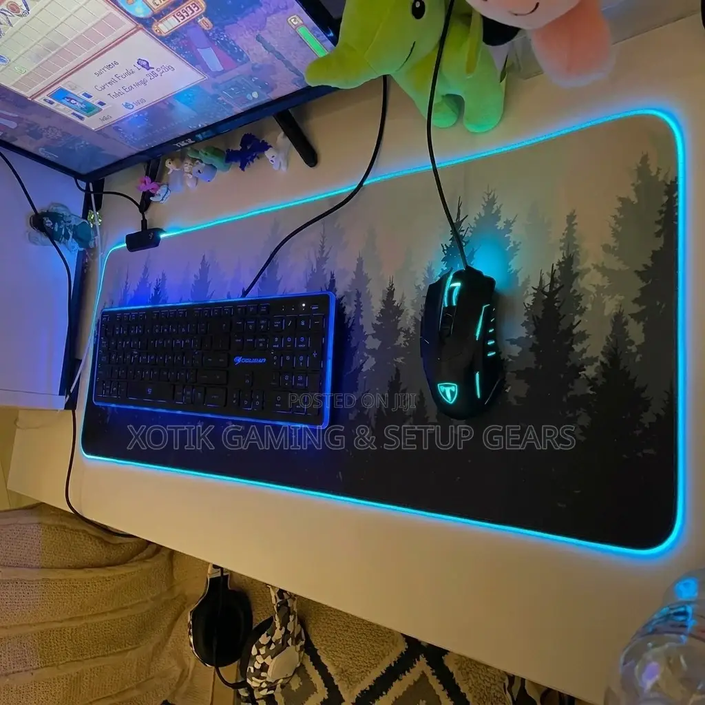 Rgb Grey Forest Themed Mouse Pad - 80 X 30 X 0.5cm 14 Styles Desk Mat