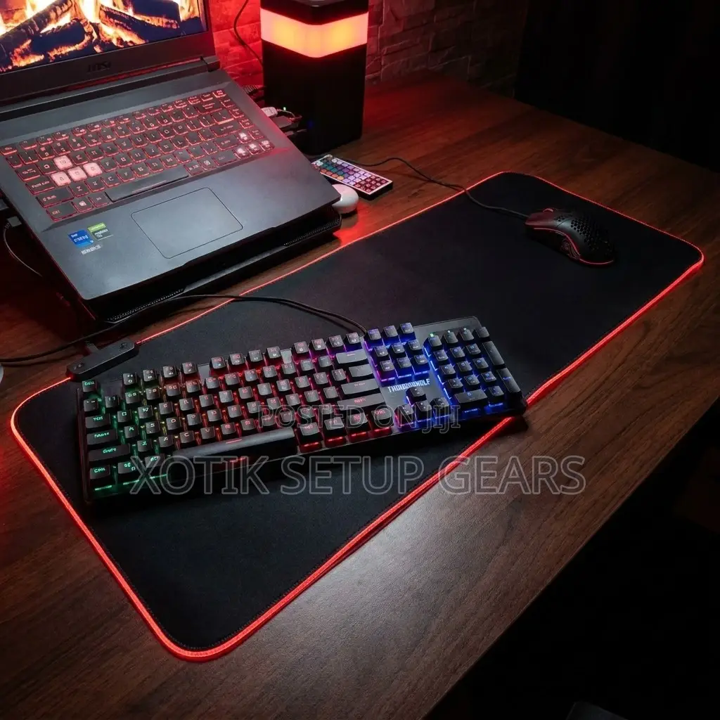 RGB Matte Black Themed Mouse Pad - 14 Styles RGB Desk Mat