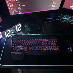 RGB Matte Black Themed Mouse Pad - 14 Styles RGB Desk Mat